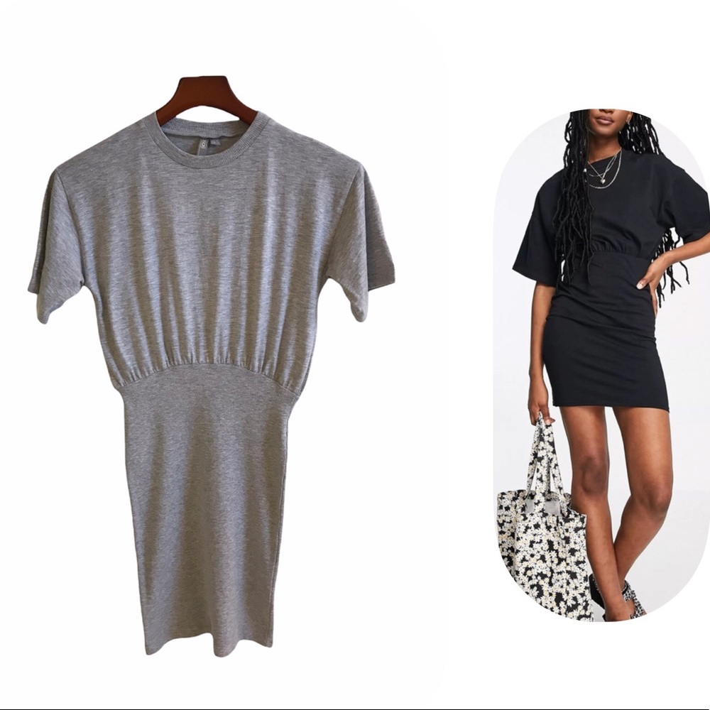 ASOS Body-con ribbed t shirt dress with oversized top